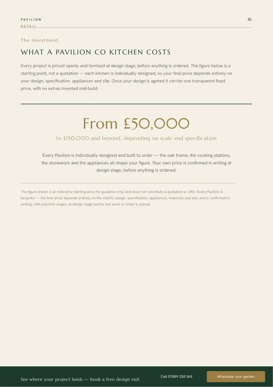 Brochure spread · pricing guide
